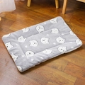 Thick warm rectangular pet mat in dark grey with cute white cartoon cat prints - 32*25cm (Within 1.5kg) / Grey Bear