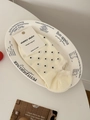 Stijlvolle crème kleurige polka dot sneakersokken in een vintage Franse decoratie - Melkwit