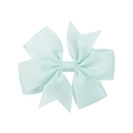 Handmade mint green grosgrain ribbon bow hair clip with textured swallowtail design - Mint Green