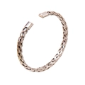 Bracciale rigido intrecciato in acciaio inossidabile argento dal design moderno - Argento