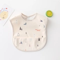 Waterproof baby bib with cute forest animal prints and a leak-proof bottom pocket - Pu No-wash Scarf - Mifox / One Size