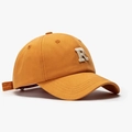 Ingwergelbe Baumwoll-Baseballkappe mit weißem Frottee-Stickbuchstaben R und Verstellriemen - Verstellbar / Orangerot