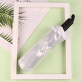 Schattige transparante opvouwbare paraplu met zwart handvat en minimalistisch PVC - Handmatig/10 Baleinen/Groot / Transparant Wit