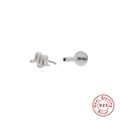 S925 sterling silver wavy threadless push-in stud earring with a flat back design - #3 Wavy Snake / White Gold