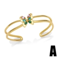 Goldener Schmetterling Armreif mit bunten Zirkonia auf weißem Hintergrund - Farbiger Schmetterling Offener Armreif (A)