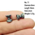 Detail of silver alloy bead with embossed petal pattern for DIY jewelry making - Size 11