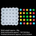 Molde de silicona con matriz 5x5 de estrellas para manualidades con muestras de colores - 25 Cavidades Estrella Pequeña / Transparente