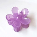 Translucent purple flower hair claw clip with elegant five-petal resin design - 7cm / Jelly Purple