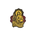 San Judas Tadeo enamel lapel pin with yellow robe and red rose floral detail - QHXZ1810-Saint Jude Standing with Staff