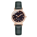 Orologio da donna con cinturino in pelle verde e quadrante a stella oro rosa - Verde