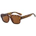 Lunettes de soleil chic en écaille avec verres marrons et design à double pont épais - Monture Écaille