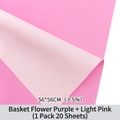 Two-tone lavender purple and light pink waterproof flower wrapping paper in 56x56cm sheets - Orchid Purple + Light Pink