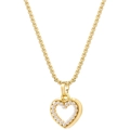 Collar con colgante de corazón dorado con diseño hueco y perlas blancas para mujer - Collar con colgante de corazón dorado (1 pieza)