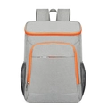 Mochila térmica gris con bordes naranjas para acampar, senderismo y picnics - 44*30*18cm / Gris con Naranja