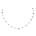 Detail of bohemian gold chain necklace with natural brown and orange crushed stone beads - Orange Brown Stones (Gold)