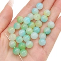 DIY round acrylic jelly beads in blue-green gradient finish for jewelry making - Green System