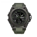 Army green sports watch with dual digital analog display and 30M water resistance - 739 Black Green Men's