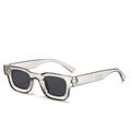 Gafas de sol cuadradas en gris transparente con montura gruesa de PC y cristales oscuros - Montura Gris Claro Lente Gris