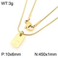 Collana a catena serpente in acciaio inossidabile dorato con pendente lettera C - Lettera C (KN293429-Z) / Oro