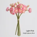 Artificial light pink ranunculus wedding bouquet, 26cm silk flower bridal photography prop - Height approx 26cm / Light Pink