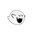 Cartoon Boo ghost enamel pin badge accessory for denim jackets and hats in white finish - XZ1436-White Boo Ghost