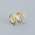 Orecchini a cerchio a serpente in argento dorato con scintillanti pietre di zircone - Argento 925 / Oro