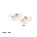 Détail de boucles d'oreilles perles rondes 14mm avec tiges dorées pesant 3,3g - 14mm / Or