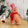Peluche omino di pan di zenzero con sciarpa rossa, misura 27x16cm e peso 230g - Omino di pan di zenzero maschile in piedi / 27cm x 16cm