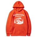Vibrant orange hooded sweatshirt featuring a stylish alligator alcatraz graphic print - Orange