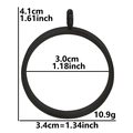 Black stainless steel openable locket pendant variant with detailed size specifications - Inner Diameter 30mm - Cavity Thickness 3.5mm / Black