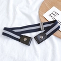 Elastic blue and white striped invisible belt with metal adjustment buckle and snap - Regular Style(3#)