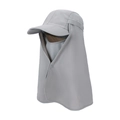 Light gray quick-dry outdoor sun hat with breathable face mask and neck protection flap - Light Gray