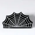 Pinza per capelli a ragnatela di Halloween in acrilico nero lucido per acconciature - Ragnatela