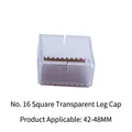 Square transparent silicone chair leg protector for 42-48mm size with brown felt pad - No.16 Square (42-48mm)
