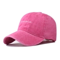 Vintage washed rose pink baseball cap featuring white mama script embroidery - Rose Red