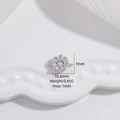 Connecteur pendentif flocon de neige en argent S925 avec zircon pour création bijoux - 7*10.6mm / Style B: Or Blanc (SV6)