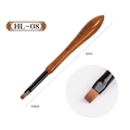 Pinceau à ongles HL-08 en bois de noyer japonais avec poils plats pour nail art - Stylo de Coiffage Extension (HL08)