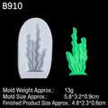Seagrass design silicone mold for DIY soap or chocolate with green resin sample - Seaweed Shape Style (B910) / Clear