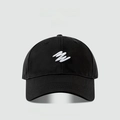 Classic black baseball cap featuring contrast white embroidery for a stylish look - WM Script-Black