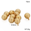 Set di 10 ciondoli a sfera in acciaio inossidabile sabbiato placcato oro 18K da 8mm - Oro 8mm (KLJ2316-Z)