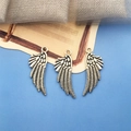 Drei Libellenflügel-Anhänger aus antiker Silberlegierung mit Federmuster für DIY-Schmuck - Antik Silber Flügel 29x11mm