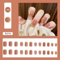 Vista de uñas postizas estilo blush con patrones de corazón blanco y set de 24 piezas - R374 Escamas de Corazón Estilo Pegamento