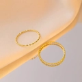 Gold plated minimalist thin ring with shimmering starry texture and elegant polish - US 5 / Gold
