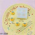 Detailed size view of a 4-hole mini bear waffle silicone mold for resin crafting - Mini Food Play Mold A1-2230