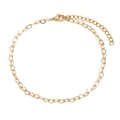 Cavigliera minimalista in acciaio inossidabile placcato oro 14K con maglie a cuore - Oro