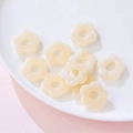 Creamy white 19mm acrylic flower charms for DIY jewelry and hair accessory making - Cream White Marbled