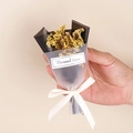 Mini bouquet di fiori secchi gialli con confezione scura come piccolo regalo - Stile 04 Bouquet di Erba di Cristallo Giallo