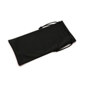 Portable black microfiber glasses pouch with a secure dual drawstring closure - 18*9CM / Black