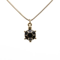 Collana con ciondolo a tartaruga dorata e smalto nero su sfondo bianco pulito - Nero