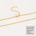 18K gold plated copper box chain necklace with lobster clasp and adjustable extension - Gold Pearl Chain